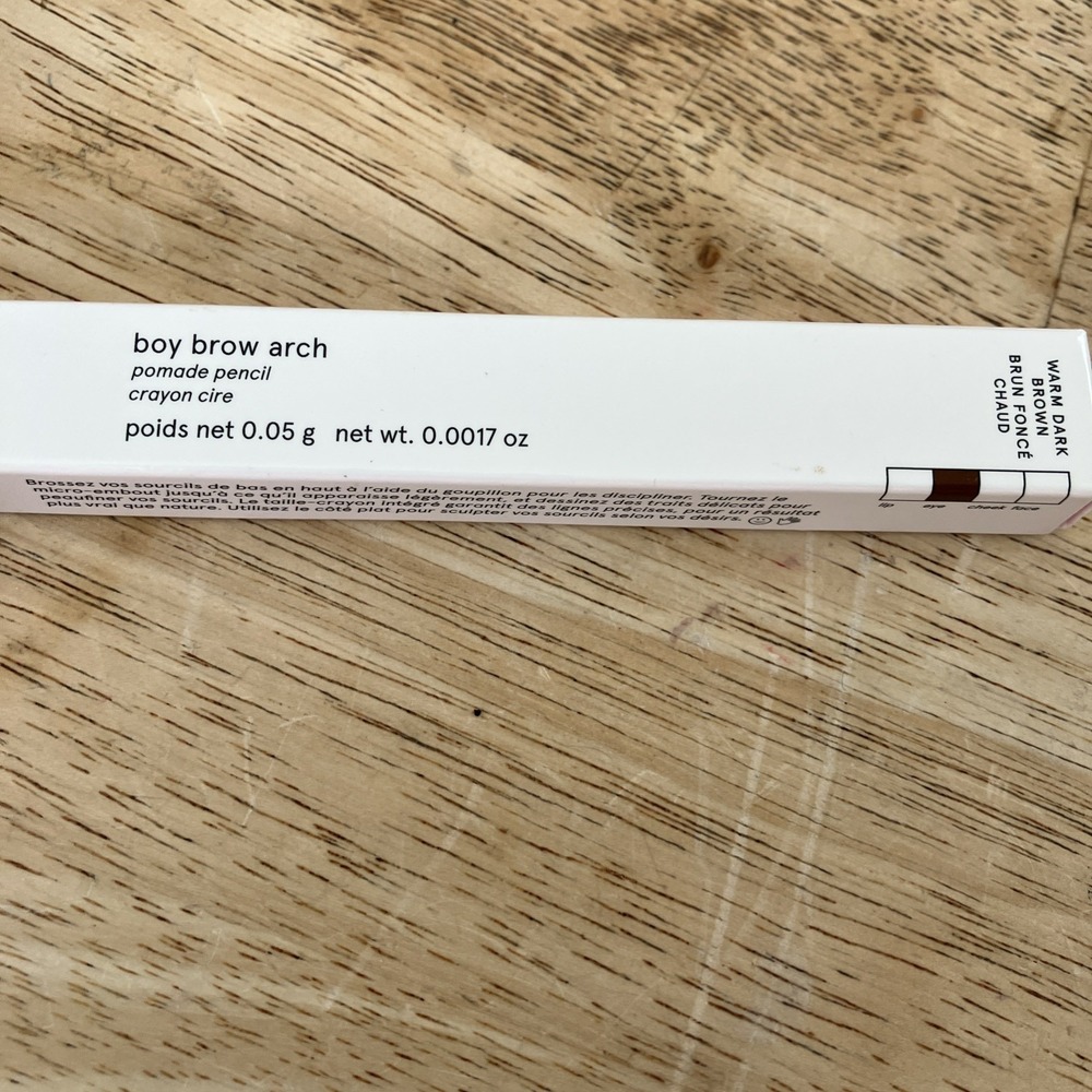 Glossier Boy Brow Arch Pomade Pencil -‎ Warm Dark Brown - 0.0017 oz New In Box